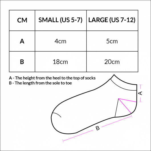 Embroidered Ankle Socks Sizing